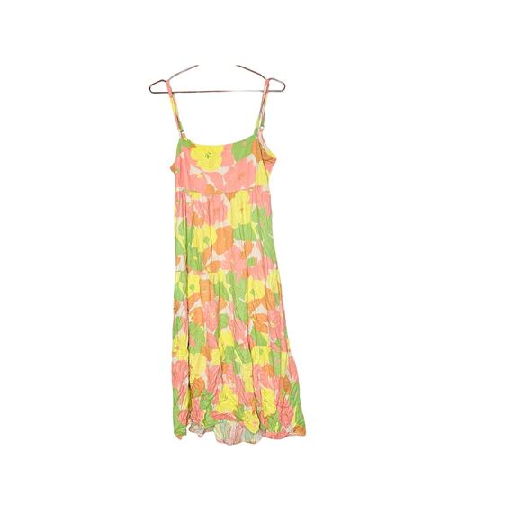 SANCTUARY Pastel Floral Cutout Back Tie Bow Get Away Maxi Vacation Midi Dress S - Picture 4 of 11